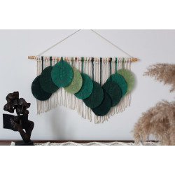 Makrome Duvar Süsü, Tasarım Makrome Yeşil Duvar Dekoru