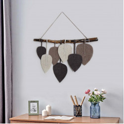 Makrome Duvar Süsü, Makrome Kahverengi Yapraklar